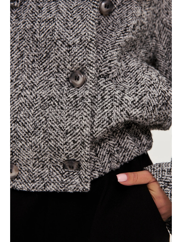 Moodo Krátký černobílý kabát Moodo