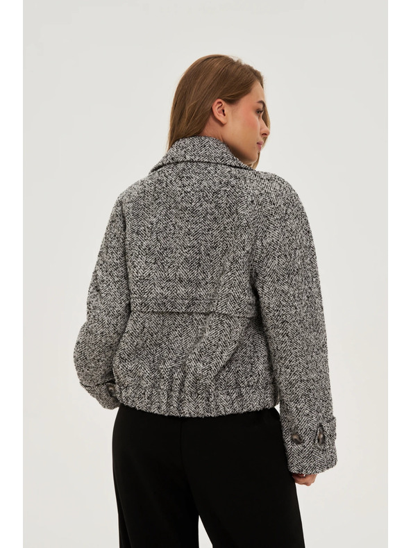 Moodo Krátký černobílý kabát Moodo