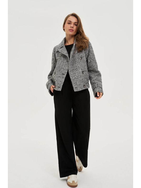 Moodo Krátký černobílý kabát Moodo