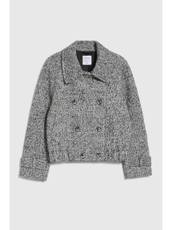 Moodo Krátký černobílý kabát Moodo