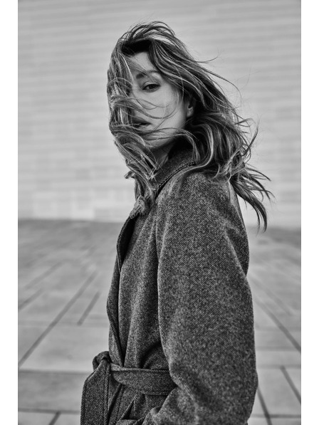 Moodo Kabát s páskem šedý Moodo