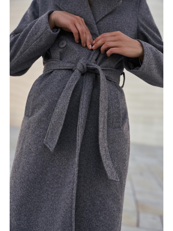 Moodo Kabát s páskem šedý Moodo