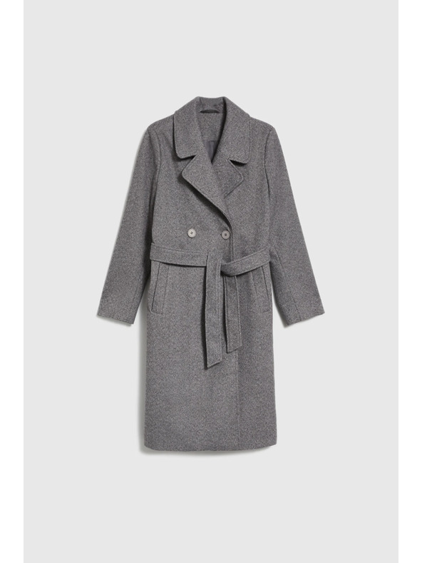 Moodo Kabát s páskem šedý Moodo