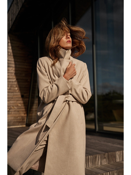 Moodo Kabát s páskem béžový Moodo