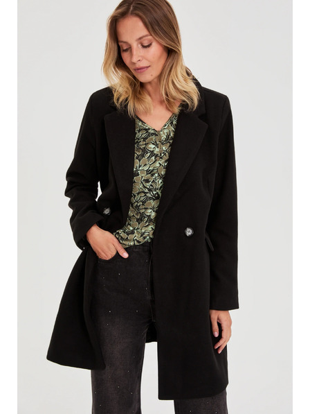 Moodo Dvojřadový kabát černý Moodo