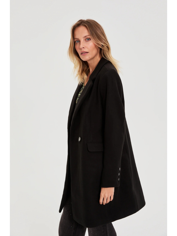 Moodo Dvojřadový kabát černý Moodo