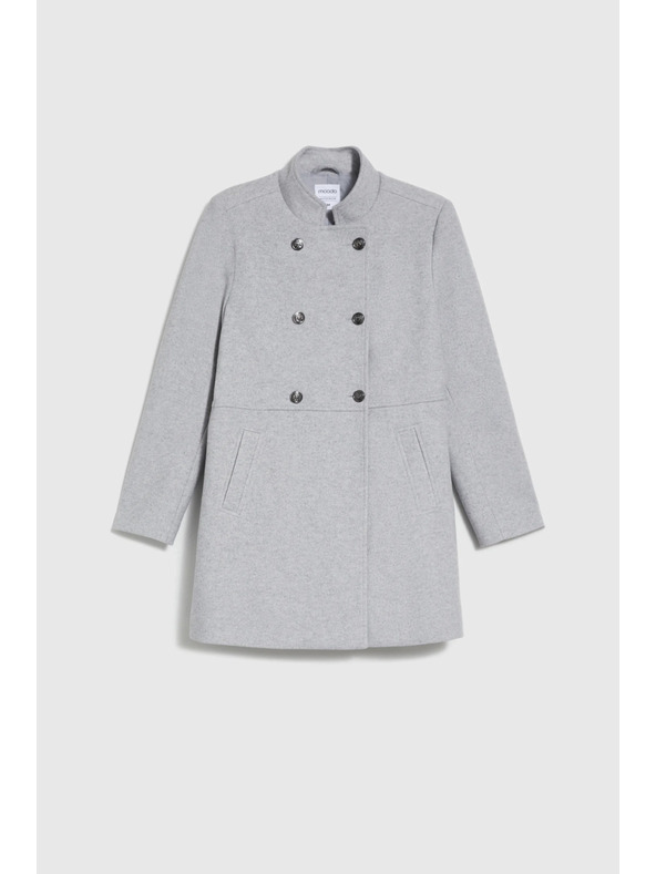 Moodo Krátký šedý kabát Moodo