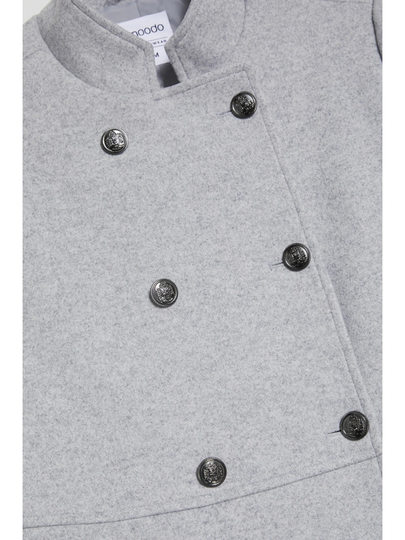 Moodo Krátký šedý kabát Moodo