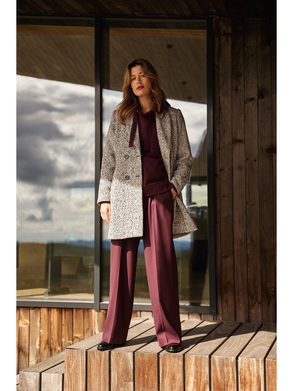 Moodo Kabát rybí kost šedý Moodo