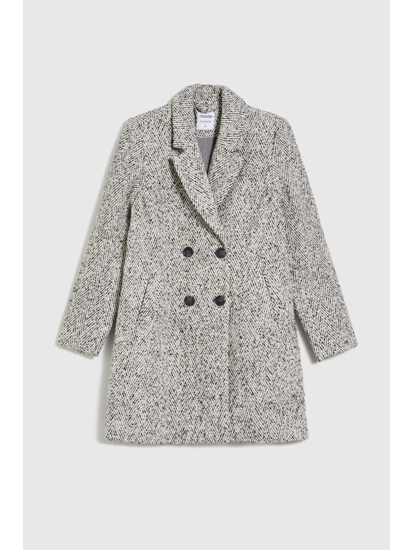 Moodo Kabát rybí kost šedý Moodo