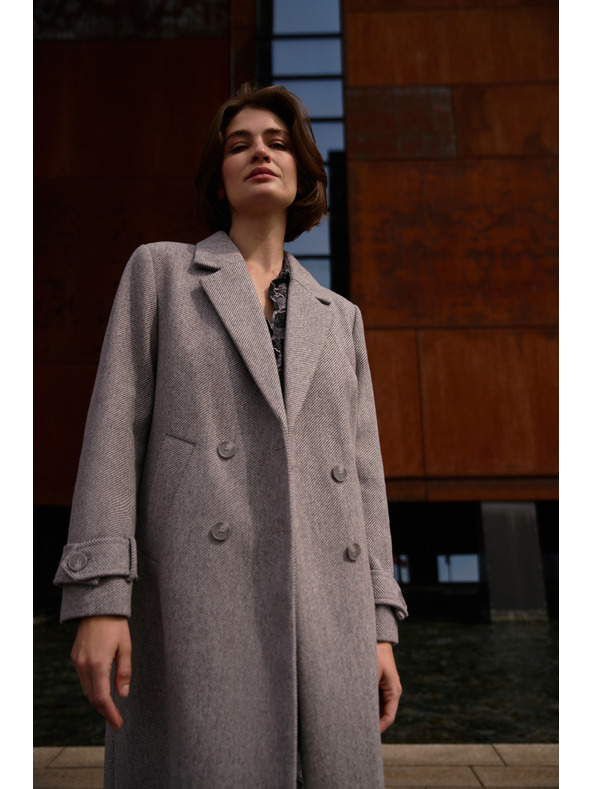 Moodo Dlouhý kabát šedý Moodo