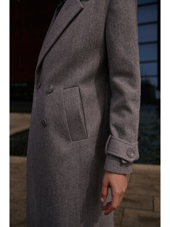 Moodo Dlouhý kabát šedý Moodo