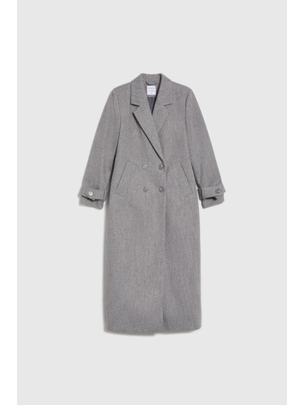 Moodo Dlouhý kabát šedý Moodo