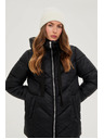 Moodo Prošívaná bunda s kapucí černá Moodo
