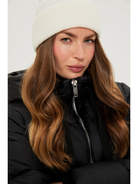 Moodo Prošívaná bunda s kapucí černá Moodo