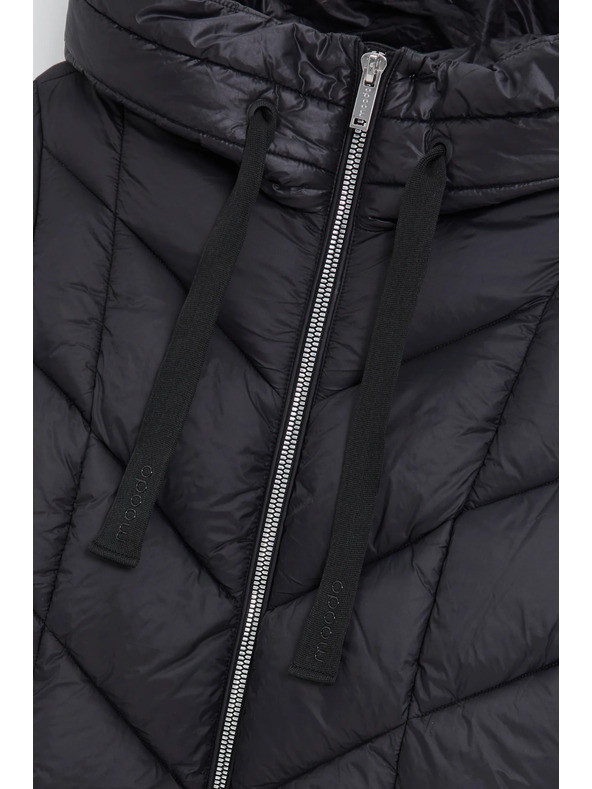 Moodo Prošívaná bunda s kapucí černá Moodo
