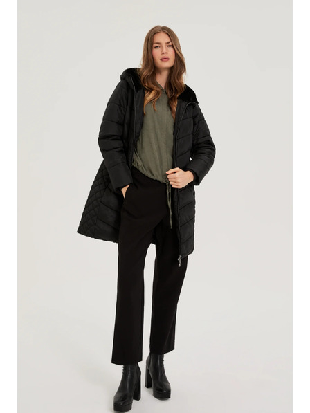 Moodo Bunda s prošívanou kapucí černá Moodo