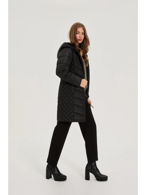 Moodo Bunda s prošívanou kapucí černá Moodo