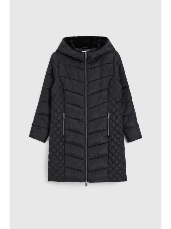 Moodo Bunda s prošívanou kapucí černá Moodo