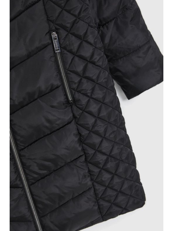 Moodo Bunda s prošívanou kapucí černá Moodo