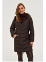 Moodo Bunda s prošívanou kapucí hnědá Moodo