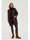 Moodo Bunda s prošívanou kapucí hnědá Moodo