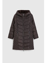 Moodo Bunda s prošívanou kapucí hnědá Moodo