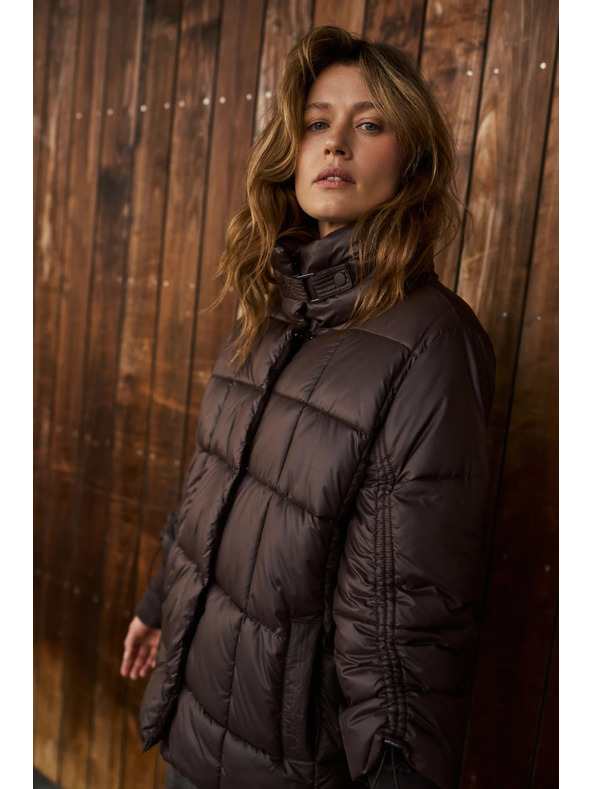 Moodo Prošívaná bunda hnědá Moodo