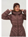 Moodo Bunda s páskem hnědá Moodo