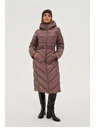 Moodo Bunda s páskem hnědá Moodo