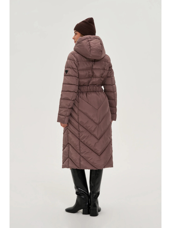 Moodo Bunda s páskem hnědá Moodo