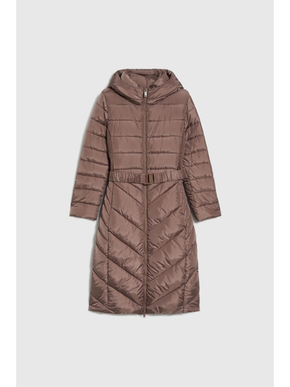 Moodo Bunda s páskem hnědá Moodo