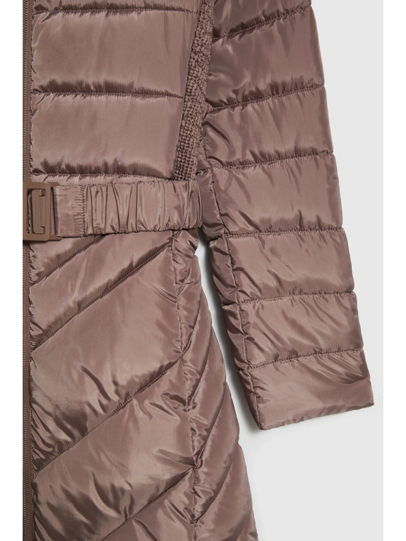 Moodo Bunda s páskem hnědá Moodo