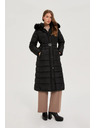 Moodo Dlouhá bunda s kapucí černá Moodo