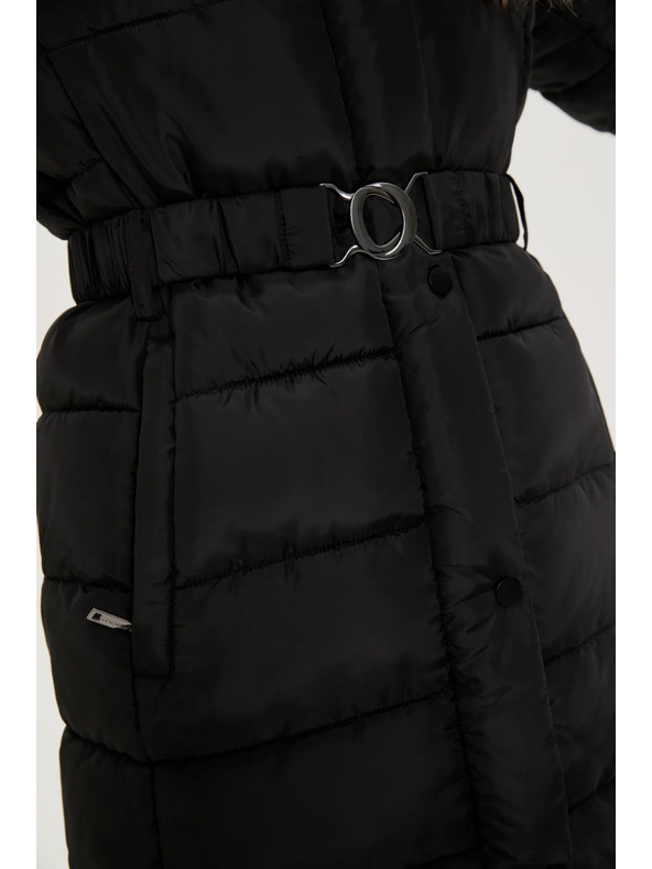 Moodo Dlouhá bunda s kapucí černá Moodo