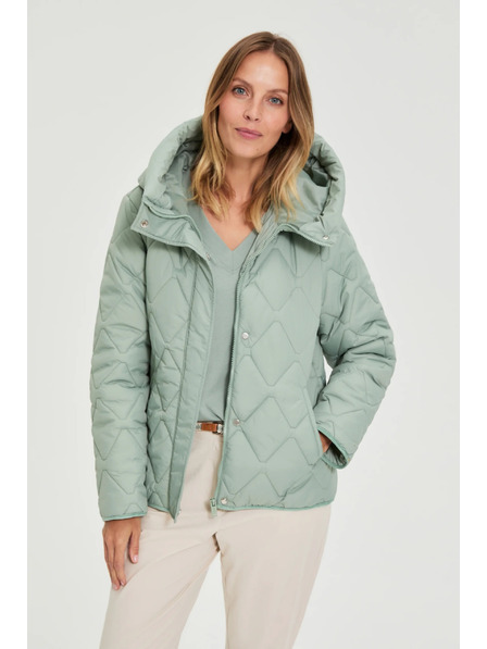 Moodo Prošívaná bunda s kapucí olivová Moodo