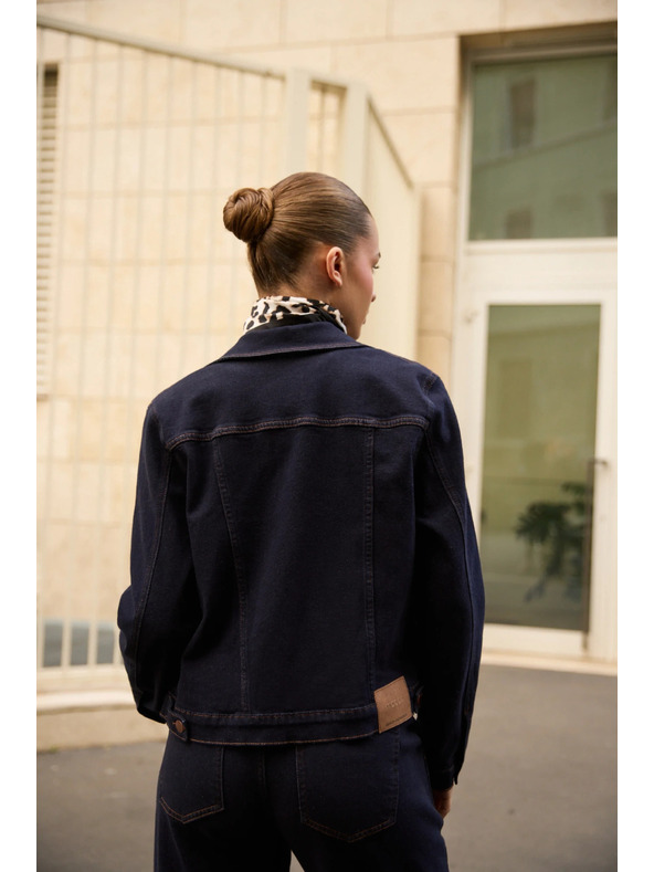 Moodo Tmavě modrá džínová bunda Moodo