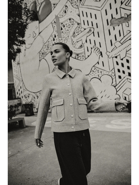 Moodo Krátká bunda šedá Moodo