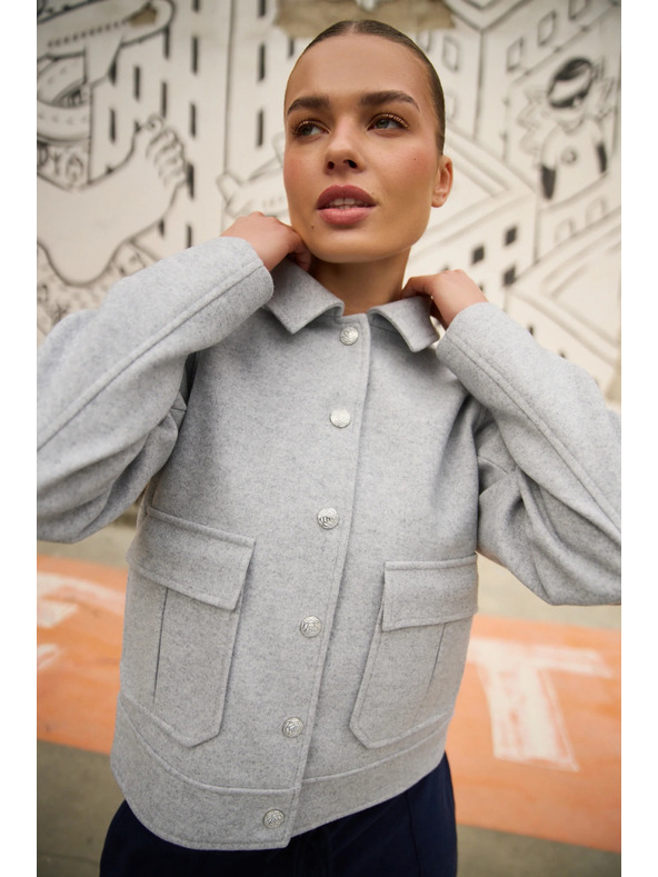 Moodo Krátká bunda šedá Moodo