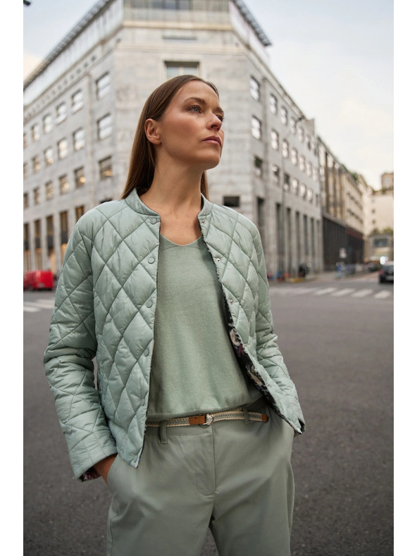 Moodo Oboustranná prošívaná olivová bunda Moodo