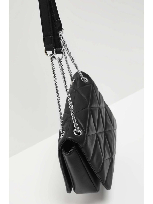 Moodo Prošívaná kabelka s nastavitelnou rukojetí černá Moodo