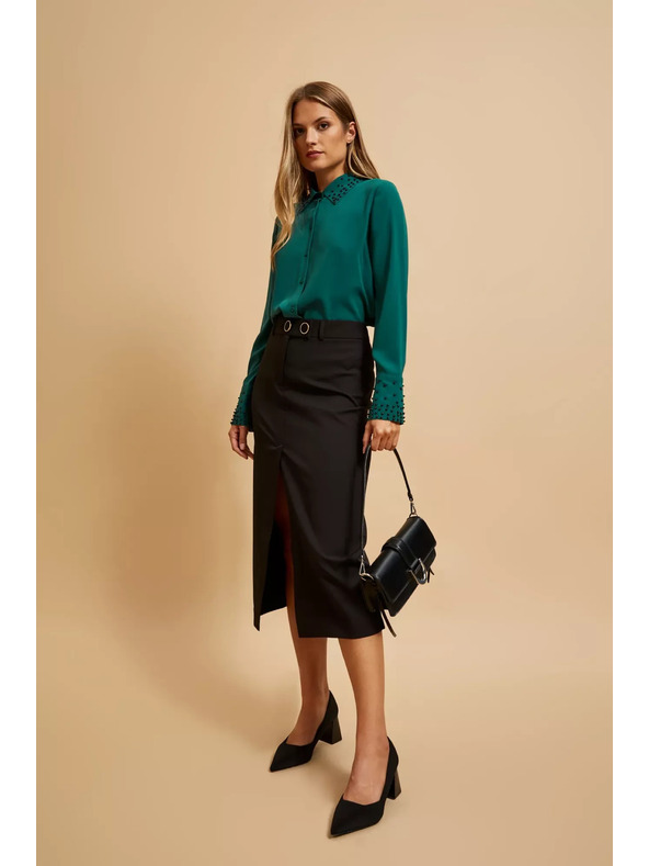 Moodo Černá taška přes rameno se stříbrnou sponou Moodo