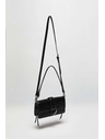Moodo Černá taška přes rameno se stříbrnou sponou Moodo