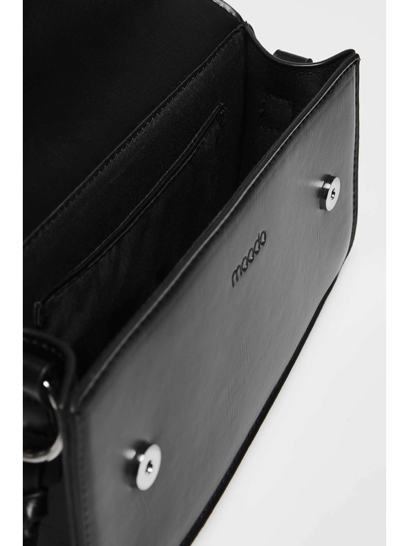 Moodo Černá taška přes rameno se stříbrnou sponou Moodo