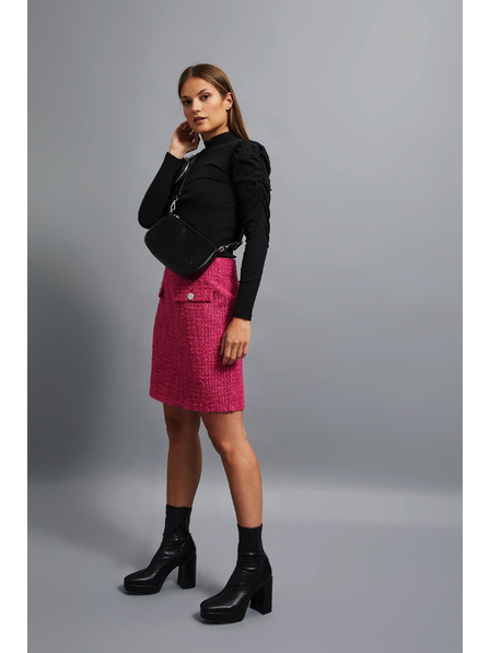 Moodo Černá taška přes rameno se zipem Moodo