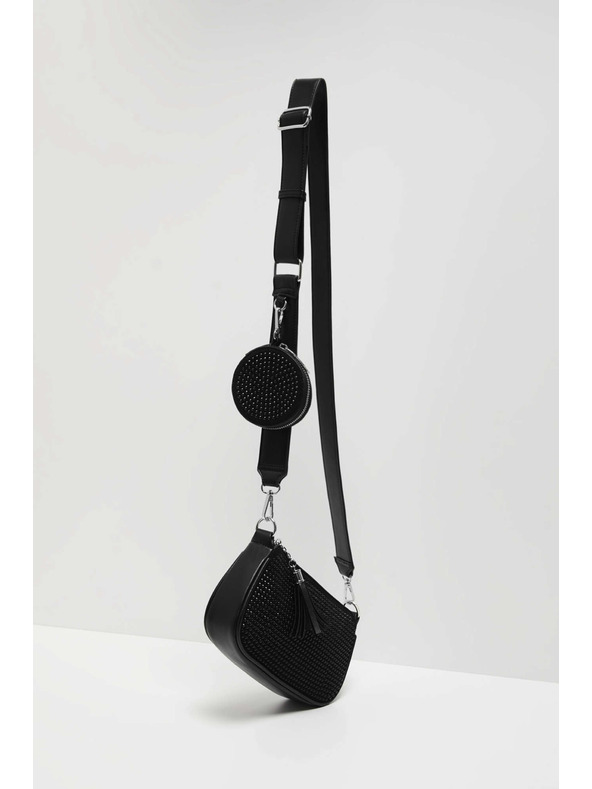 Moodo Černá taška přes rameno se zipem Moodo