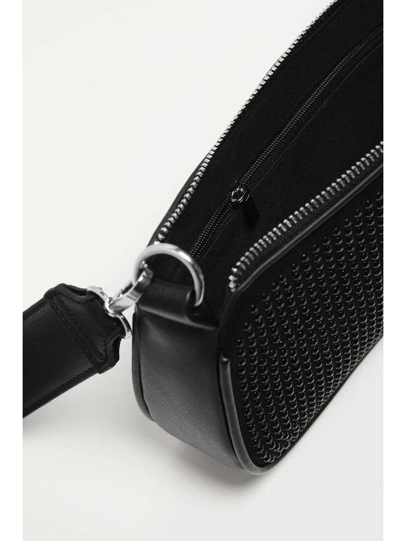 Moodo Černá taška přes rameno se zipem Moodo