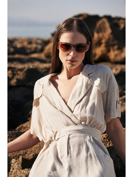 Moodo Brýle s tlustými obrubami béžové Moodo