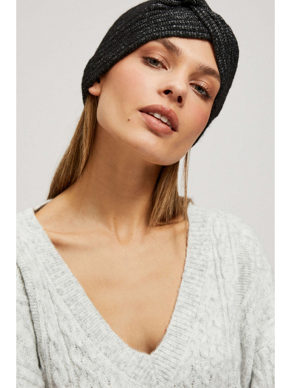 Moodo Pletená černá čelenka Moodo
