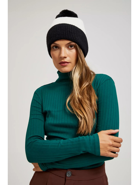 Moodo Čepice s bambulí černo-bílá Moodo